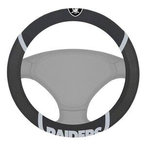 NFL Los Vegas Raiders Poly-Suede on Mesh Steering Wheel Cover by Fremont Die